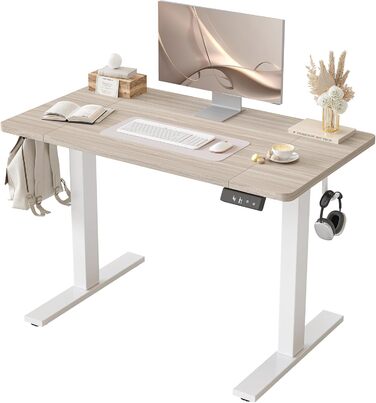 Регульований стіл BEXEVUE 120x60 см, електричний, з пам'яттю, для комп'ютера, білий