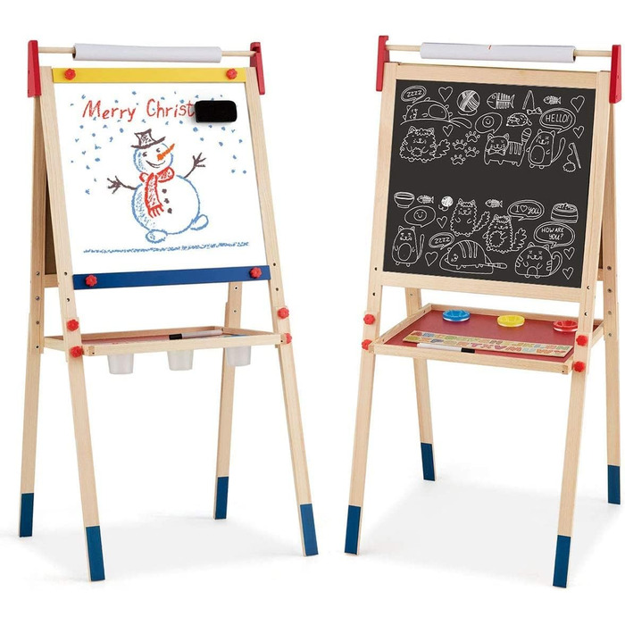 Дитяча мольберт-стіл LIFEZEAL з крейдяною дошкою, дерев'яний, 52.5 x 51.5 x 106.5 см