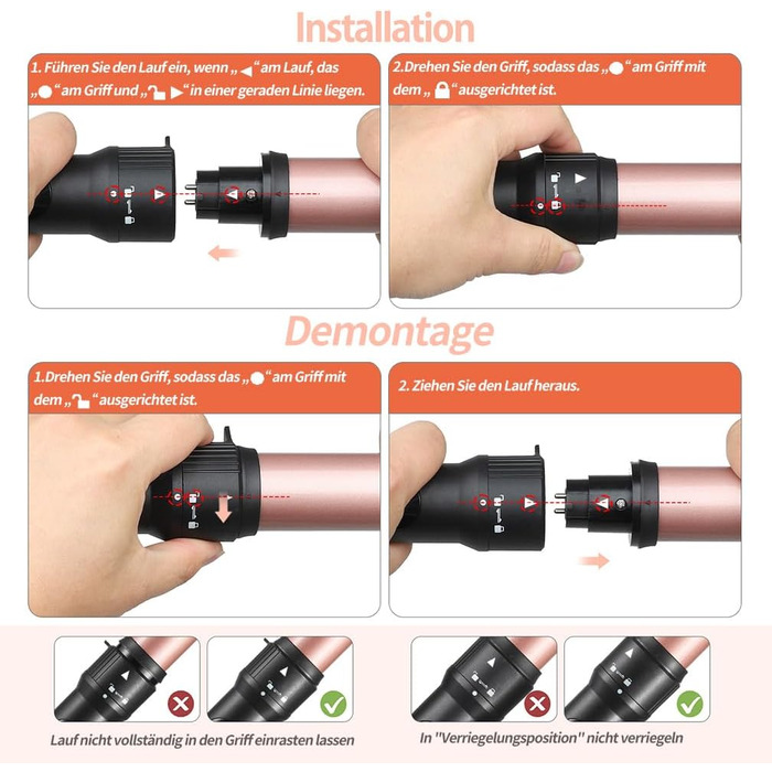 Локкенштаб 5 в 1 Haglater: Керамічний локкенштаб з насадками для великих та маленьких локонів (9-38 мм)