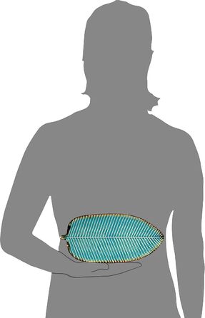 Сервіз SÄNGER Capri, 36 предметів, набір тарілок на 12 осіб, столовий посуд з кераміки: великі тарілки, десертні тарілки, тарілки та миски. Ручна робота, столовий сервіз блакитного кольору з сірим бордюром (1 велика тарілка для подачі).