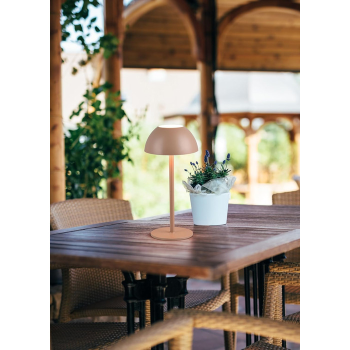 Бездротова лампа Роберта: LED-настільна лампа, нічник з регулюванням яскравості, USB-зарядка, 30 см, Кофе