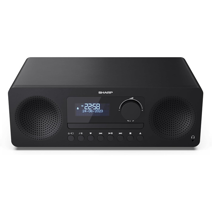 Компактна система SHARP XLB520D, 40 Вт, DAB/FM, Bluetooth, моноблок Hi-Fi, чорний