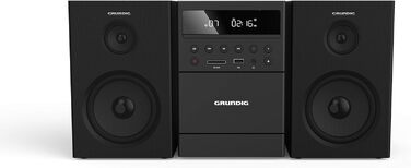 Мікросистема Grundig CMS 1050 DAB BT, CD/MP3, USB, FM, касета, 20 Вт, чорний/сріблястий