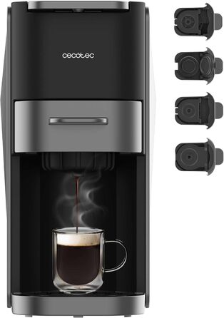 Еспресо-машина Cecotec Freestyle Compact Black: 1350W, Thermoblock, 20 Bar, 4-в-1, для кави, Dolce Gusto, Nespresso, K-Fee (700мл)