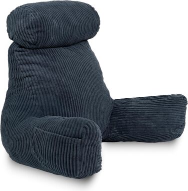 Подушка для читання Bananair для ліжка та дивану з корду. Знімна, пральна накидка. М'яка та комфортна, з підтримкою спини та підлокітниками. Ергономічна сидіння (Крем-білий).