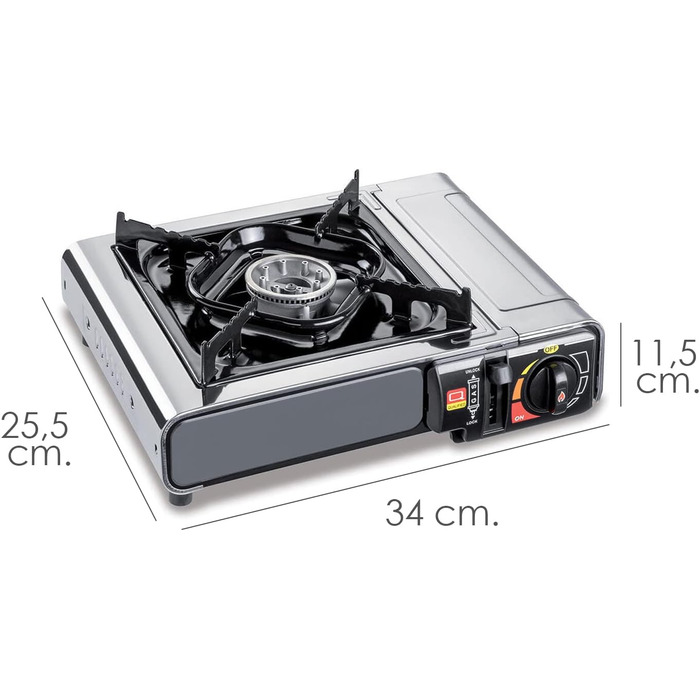 Газовий пальник для кемпінгу Kemper Smart 1 з нержавіючої сталі, сірий