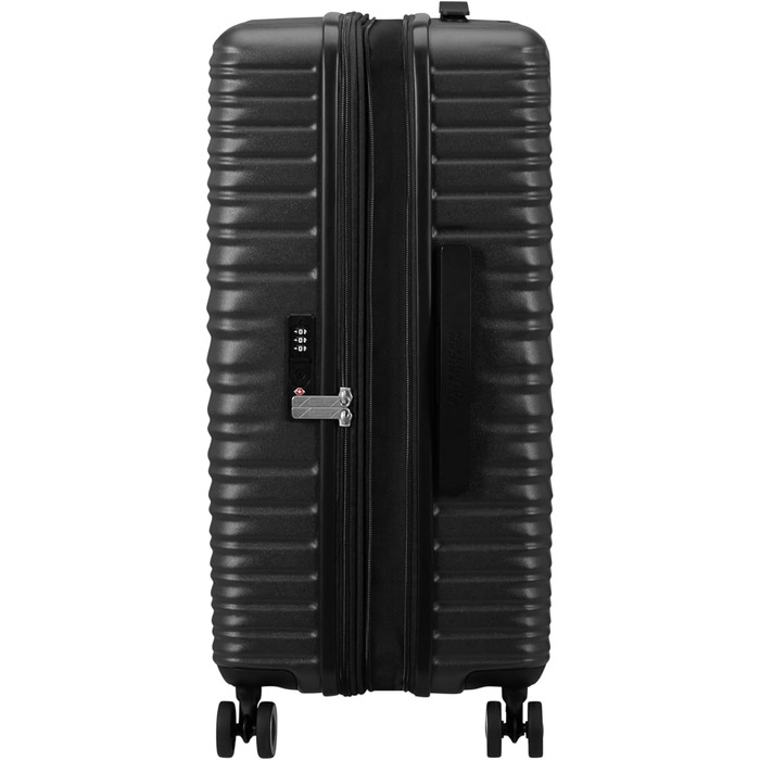 Набір валіз American Tourister Aerotech (3 шт.) – ручна, середня, велика, розширювана, з TSA-замком, блакитний (Metallic Navy) / чорний (Metallic Black)