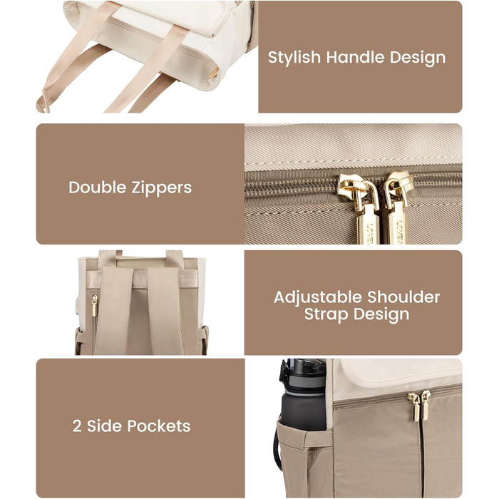 Жіночий рюкзак LOVEVOOK: компактний, водонепроникний, для ноутбука 15.6