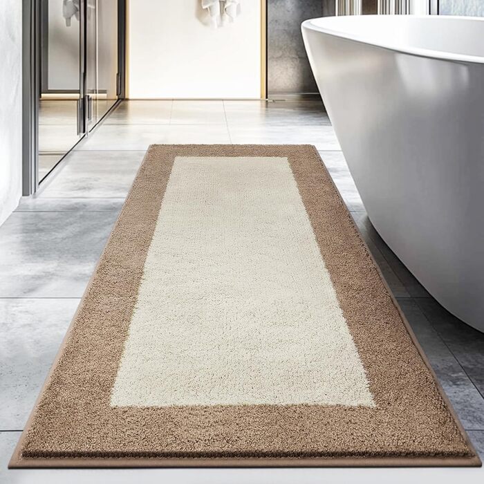 Килимок для ванної кімнати, неслизький, миючий, 76 x 150 см (Бежевий)