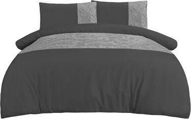 Комплект постільної білизни Sleepdown Velvet Super King, Антрацит, 260x230 см з наволочками