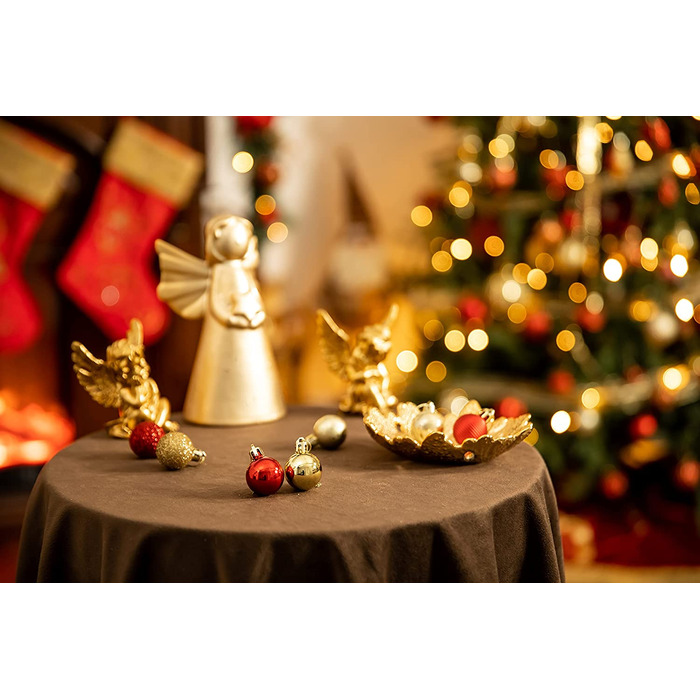 Різдвяні кулі 49 шт. 3 см пластикові ялинкові кулі Різдвяна прикраса з вішалкою блискучий блискучий килимок