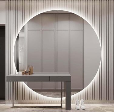 Круглий дзеркало Ramix з LED підсвічуванням, настінний, для ванної кімнати, 50 см, тепле біле світло