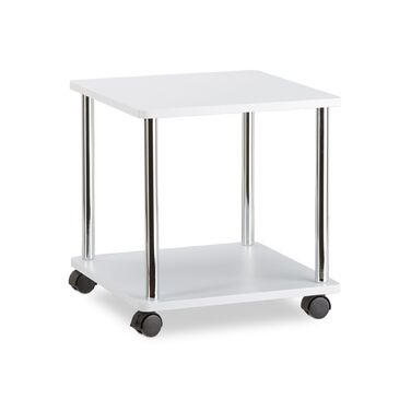 Зручний приставний столик Relaxdays на коліщатках з двома ящиками