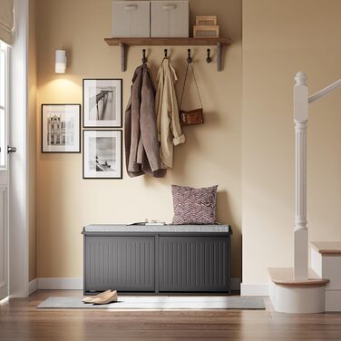 Взуттєва шафа SoBuy з 2 відкидними кришками, вузька, з 4 полицями, біла, 61x100x26 см, FSR165-W (з лавкою, чорна)