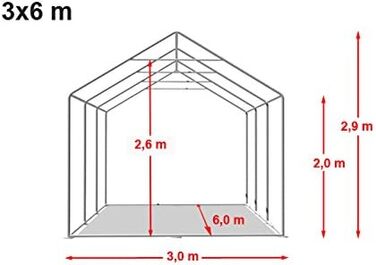 Намет для вечірок TOOLPORT 3x6 м, вогнестійкий, преміум-якість, сіро-білий, 100% водонепроникний з підлогою