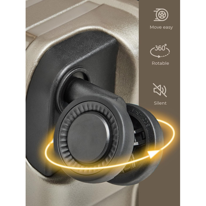 Набір валіз Pactastic 3 шт. з поліпропілену | Розширюваний, з TSA-замком та 4 колесами | Для жінок та чоловіків (Collection 04) Champaign Metallic