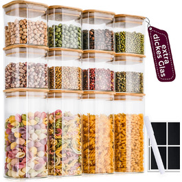 Скляні банки для зберігання кухонних продуктів: 8 шт. по 400 мл та 4 шт. по 920 мл, з кришкою, міцні