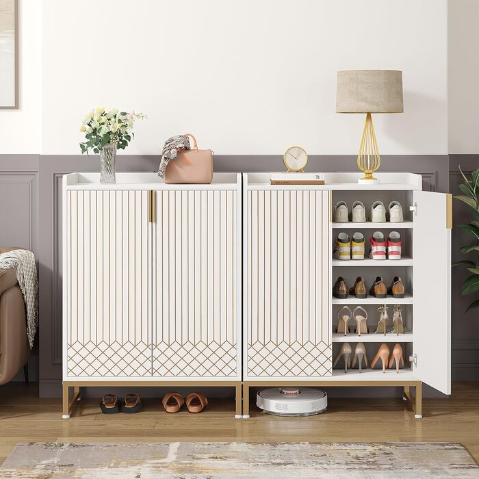 Сучасна біла шафа для взуття LITTLE TREE на 25 пар, 5-ярусна полиця для взуття з дерева, органайзер для прихожей, спальні, вітальні