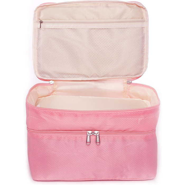 Для жінок, преміальна косметичка та туалетна сумка для нижньої білизни, косметики, аксесуарів та туалетного приладдя (рожевий)