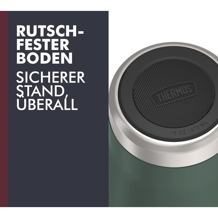 Термос ICON MUG 0,47л, бежево-пісочний матовий, термокружка 470мл, сталевий термос для кави з собою, ізотермос, 7 год гаряче / 22 год холодне, придатний для миття в посудомийній машині, абсолютно герметичний, без BPA (470 мл, Сірий / Forest Mat)