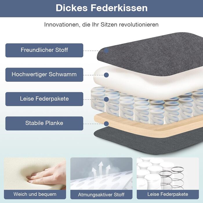 Ергономічне крісло для офісу 180 кг, комп'ютерне крісло з високою спинкою та широкою сидінням, регульовані підлокітники, для офісу, дому, геймінгу, сірий (без масажу)