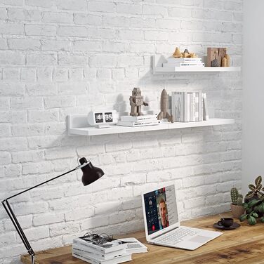 Набір полиць настінних Wandregal 39 см (3 шт) - білі полиці для спальні, ванної, кухні, офісу