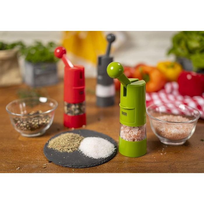 Мельниця для солі та перцю Kuhn Rikon Ratchet Grinder з регульованою керамічною жорном (червона)