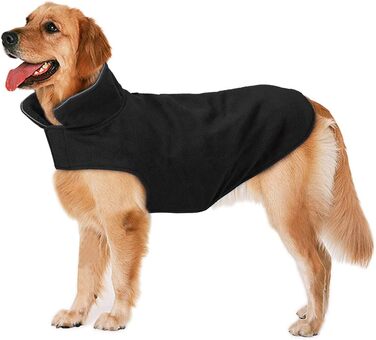 Зимова куртка для собак Bwiv, жилет для великих собак, тепла вітрозахисна куртка для собак, флісовий одяг для домашніх тварин, халат на липучці, для захисту живота, світловідбиваючі зимові куртки, отвір для повідця XXL (довжина спини 47 см, груди 68-80 см