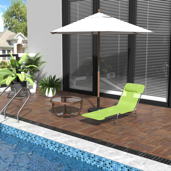 Outsunny Sun Lounger Садовий шезлонг Relax Lounger 4 кольори, складний шезлонг для ванни, шезлонг з сошками для саду та балкона