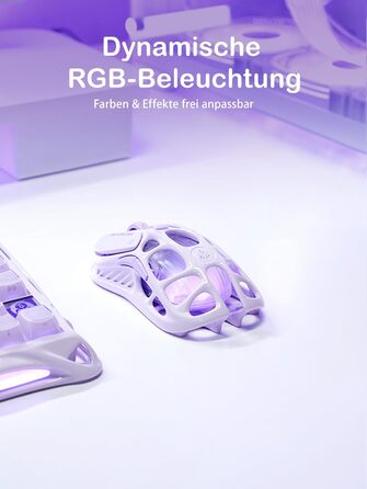 Миша ігрова GravaStar Mercury M1 Pro: 26000 DPI, 4K, PAW3395, 88г, Bluetooth/2.4G, RGB, 5 кнопок – Градієнт Чорний (Фіолетовий)