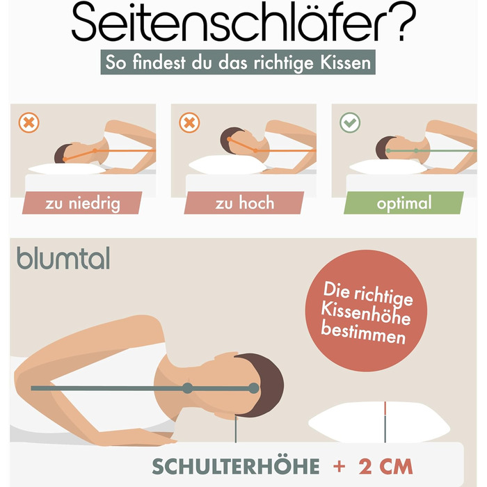 Ортопедична подушка Blumtal з Memory Foam для підтримки шиї, 70x36x11 см, знімний чохол, сертифікат Oeko-TEX®