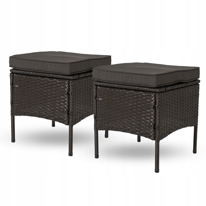 Комплект садових меблів із техноротанга MEBEL ELITE, чорний, 6 предметів