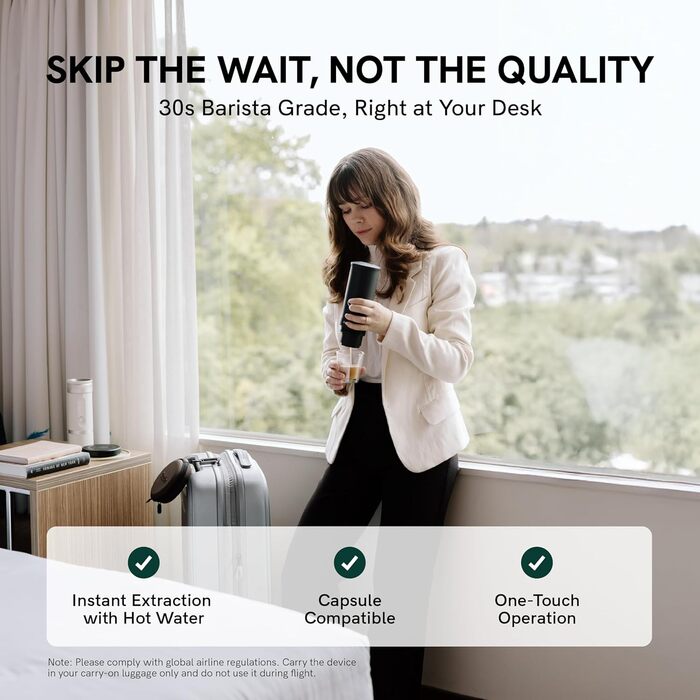 Портативна кавомашина OutIn Nano: для кави з мелених зерен та NS-капсул, USB-C, сірий Space Grey