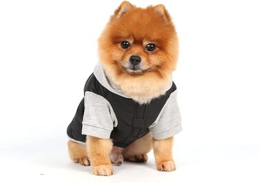 Куртка для собак Doggy Dolly W109 Водонепроникна з капюшоном, чорний / сірий, зимове пальто / зимова куртка, розмір XXL 2XL