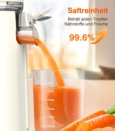 Соковитискач шнековий REV з великим завантажувальним отвором 120 мм, для овочів та фруктів, 1,5 л, режим REV, легко мити