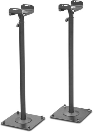 Підставка для колонок з металу, 2 шт. - регульована висота, з кабелепроводом, чорний колір, модель BS16B