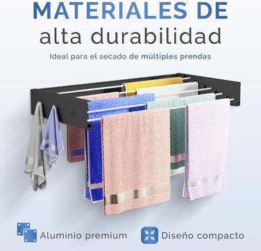 Настінна сушилка для білизни JUPPLIES розкладна, 120 см – сушилка для одягу для дому та вулиці, біла, 30 кг