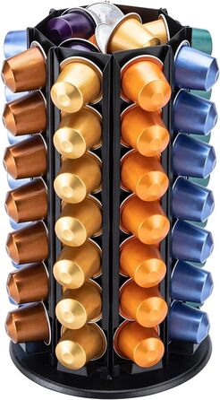 Тримач для капсул кави Bagoo для Nespresso з поворотним механізмом 360° та додатковим відсіком для капсул (56+)