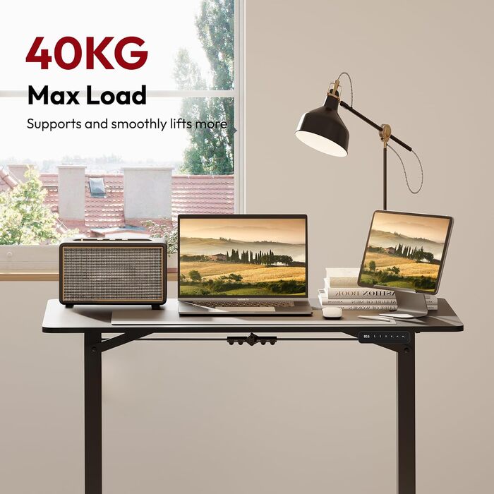 Регульований стіл Sanodesk 110x60 см з суцільною стільницею – компактний стоячий стіл, ергономічний та стильний, білий