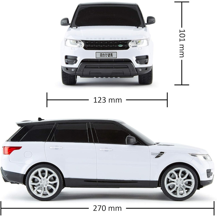 Радіокерований автомобіль CMJ Range Rover Sport 1:18, білий, 2.4 GHz, з робочими фарами, офіційна ліцензія