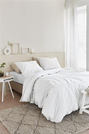 Комплект постільної білизни Beddinghouse Organic Basic Color Білий Розмір 155x22080x80см Однотонна бавовна 155x220 см 80x80 см