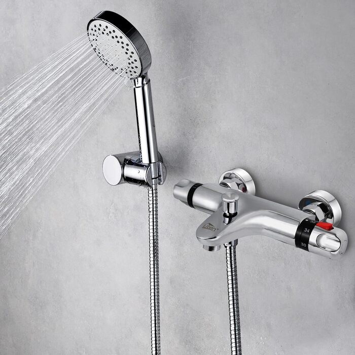 Змішувач для ванни з термостатом Uten, 2 виходи, латунь, захист 38°C