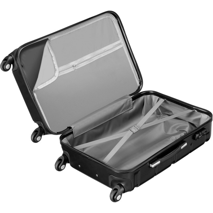 Набір валіз Zelsius 4 шт., чорний | ABS валізи з кодовим замком, 4 колеса та внутрішній роздільник | Набір валіз 4 шт., тріумф, велика валіза, набір багажу, ручна валіза чорна 4 шт.