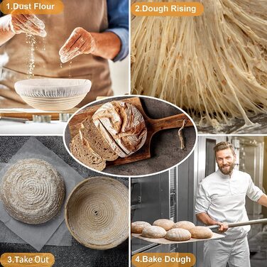 Набір для закваски, 11 предметів: гніт для хліба, гніт для хліба круглий 23 см, повний набір аксесуарів для випікання хліба, набір для випікання хліба, великий подарунок для початківців та досвідчених пекарів (гніт для хліба круглий 23 см)