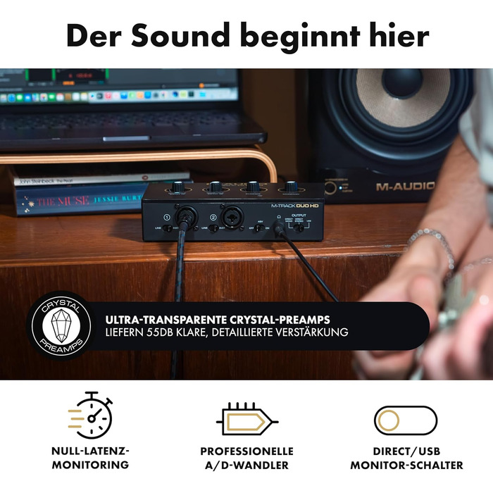 Аудіоінтерфейс M-Audio M-Track Duo для запису, стрімінгу та подкастів - 2 XLR/Line входи, 192kHz, з програмним забезпеченням