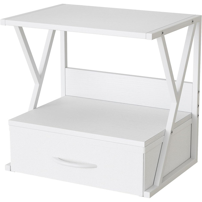 Підставка для принтера з ящиком, 2-рівнева, для офісу, дому, школи | Organizer, колір: білий