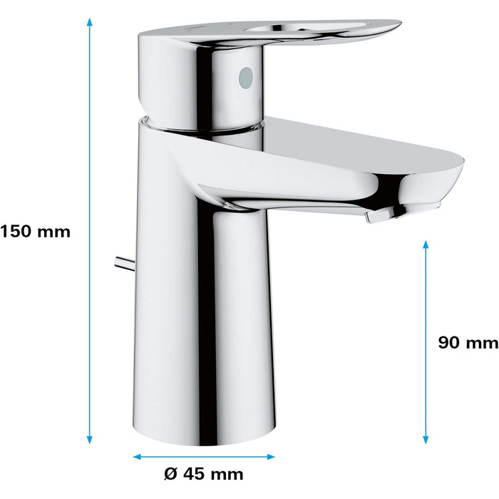 Змішувач для ванної кімнати Grohe BauLoop, водозберігаючий, хром, 23335000