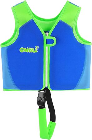 Дитячий рятувальний жилет OSHYLE-неопренова куртка для плавання для хлопчиків і дівчаток, плаваючий неопреновий рятувальний жилет для малюків від 1 до 9 років (1-3) синього кольору