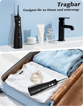 Електрична ірigator для порожнини рота Munddusche: 5 насадок, 4 режими, IPX7, для дому та подорожей