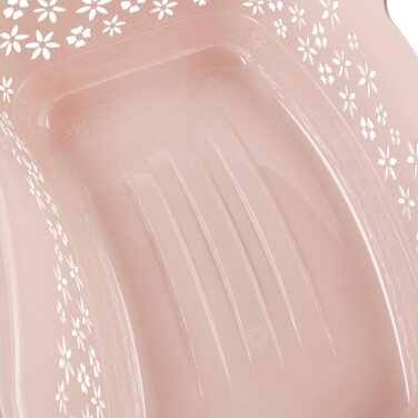 Ергономічна кошик для білизни keeeper з повітропроникним декором, нековзними м'якими ручками, об'ємом 50 л, біла, (скандинавський рожевий)